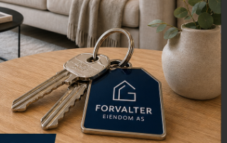 Forvalter Eiendom nøkkelring med logo